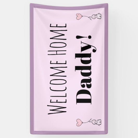 カスタムの歓迎された家のピンクのかわいくパーソナライズな旗 横断幕 (縦)