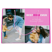 カスタムの母の日の写最高の真，お母さん ラージペーパーバッグ (正面)