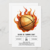 カスタムの水お洒落色誕生日 招待状 (正面/裏面)