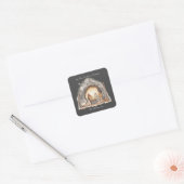 カスタムの水の色ヴィンテージクリスマス出生シーン スクエアシール (封筒)