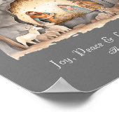 カスタムの水の色ヴィンテージクリスマス出生シーン ポスター (角)