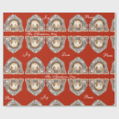 カスタムの水の色ヴィンテージクリスマス出生シーン ラッピングペーパー (フラット)