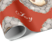 カスタムの水の色ヴィンテージクリスマス出生シーン ラッピングペーパー (ロールコーナー)