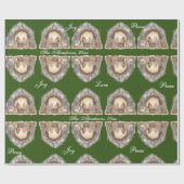 カスタムの水の色ヴィンテージクリスマス出生シーン ラッピングペーパー (フラット)