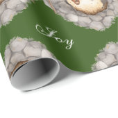 カスタムの水の色ヴィンテージクリスマス出生シーン ラッピングペーパー (ロールコーナー)