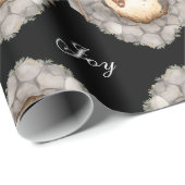 カスタムの水の色ヴィンテージクリスマス出生シーン ラッピングペーパー (ロールコーナー)