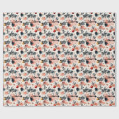 カスタムの水彩オーナメントと松のクリスマス ラッピングペーパー (フラット)