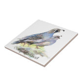 カスタムの水彩カリフォルニアウズラ タイル (側面)