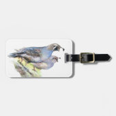 カスタムの水彩カリフォルニアウズラ ラゲッジタグ (正面横)