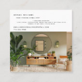 カスタムの水彩葉フォトホームステージング スクエア名刺 (裏面)