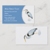 カスタムの水素晴らし色ブルーヘロン鳥ビジネス 名刺 (正面/裏面)