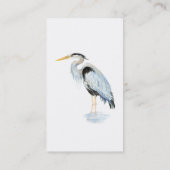 カスタムの水素晴らし色ブルーヘロン鳥ビジネス 名刺 (裏面)