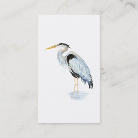 カスタムの水素晴らし色ブルーヘロン鳥ビジネス 名刺 (裏面)
