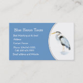 カスタムの水素晴らし色ブルーヘロン鳥ビジネス 名刺 (正面)