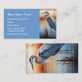 カスタムの水素晴らし色ブルーヘロン鳥ビジネス 名刺 (正面/裏面)