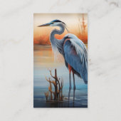 カスタムの水素晴らし色ブルーヘロン鳥ビジネス 名刺 (裏面)