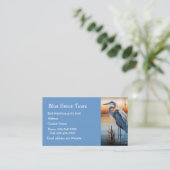 カスタムの水素晴らし色ブルーヘロン鳥ビジネス 名刺 (スタンド正面)