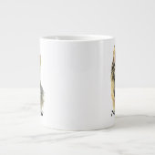 カスタムの水色ドイツの羊飼い犬 ジャンボコーヒーマグカップ (正面)