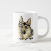 カスタムの水色ドイツの羊飼い犬 ジャンボコーヒーマグカップ (右)