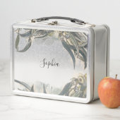 カスタムの水色ユーカリ葉サンリー メタルランチボックス (インサイチュ)