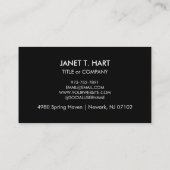 カスタムの洗練された白黒ロミニマルゴ 名刺 (裏面)