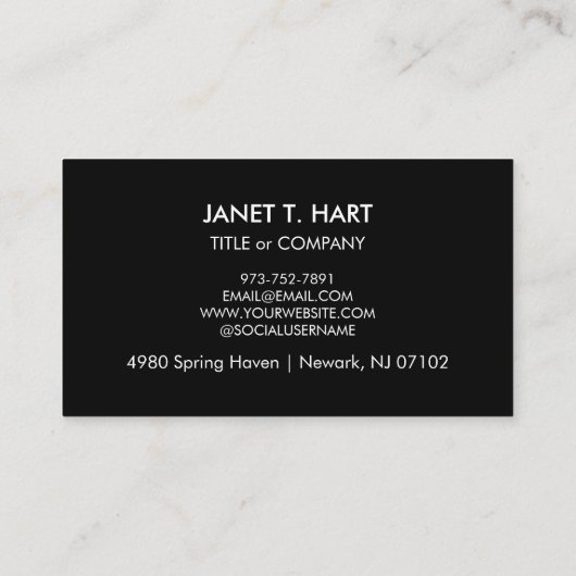 カスタムの洗練された白黒ロミニマルゴ 名刺 (裏面)