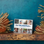 カスタムの父の日の写真コラージュじ最高のいちゃん フォトプラーク (側面)