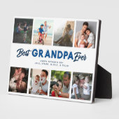 カスタムの父の日の写真コラージュじ最高のいちゃん フォトプラーク (側面)