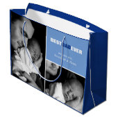 カスタムの父の日の写真最高のパパ ラージペーパーバッグ (裏面アングル)