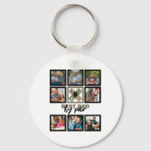 カスタムの父の日最高のパパby Par 8 Photo Collage キーホルダー (正面)