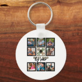 カスタムの父の日最高のパパby Par 8 Photo Collage キーホルダー (正面)