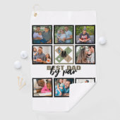 カスタムの父の日最高のパパby Par 8 Photo Collage ゴルフタオル (インサイチュ)