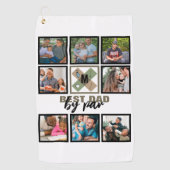 カスタムの父の日最高のパパby Par 8 Photo Collage ゴルフタオル (正面)