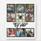 カスタムの父の日最高のパパby Par 8 Photo Collage マウスパッド (正面)