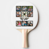 カスタムの父の日最高のパパby Par 8 Photo Collage 卓球ラケット (正面)