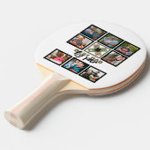 カスタムの父の日最高のパパby Par 8 Photo Collage 卓球ラケット (正面アングル)