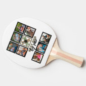 カスタムの父の日最高のパパby Par 8 Photo Collage 卓球ラケット (横)