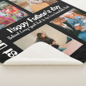 カスタムの父の日4写真コラージュ最高のパパ シェルパブランケット (3/4)