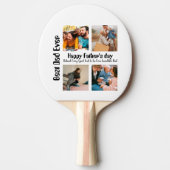 カスタムの父の日4写真コラージュ最高のパパ 卓球ラケット (正面)