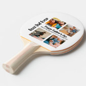 カスタムの父の日4写真コラージュ最高のパパ 卓球ラケット (正面アングル)