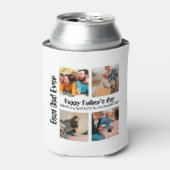 カスタムの父の日4写真コラージュ最高のパパ 缶クーラー (缶正面)