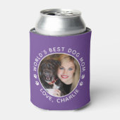 カスタムの犬の最高の母の手がペットの写真を印刷 缶クーラー (缶正面)
