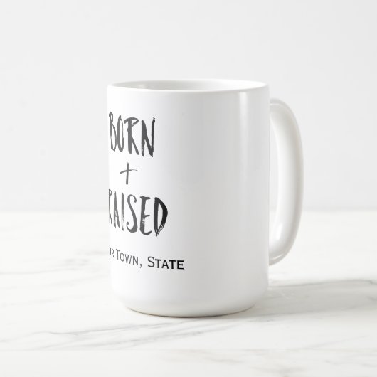 カスタムの生まれ故郷と育ち コーヒーマグカップ (正面右)