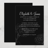 カスタムの白黒結婚式招待状 招待状 (正面/裏面)