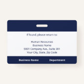 カスタムの社員ロゴネイビーブルーの写真ID バッジ (裏面)