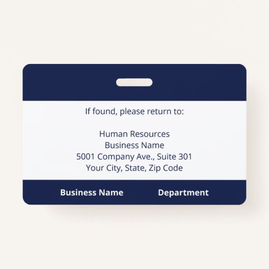 カスタムの社員ロゴネイビーブルーの写真ID バッジ (裏面)