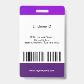 カスタムの社員写真文字紫 バッジ (裏面)