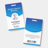 カスタムの社員名ロゴバーコード写真ID バッジ (表裏)