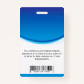 カスタムの社員名ロゴバーコード写真ID バッジ (裏面)