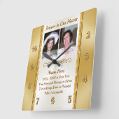 カスタムの祖母喪失記念時計 スクエア壁時計 (傾斜)